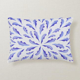 Moderne blaue botanische Blätter Kissen