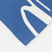 Moderne blaue botanische Blumenlinie Zeichne Artwo Fleecedecke (Ecke)