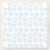 Moderne blaue botanische Eleganz Untersetzer (Rückseite)