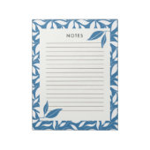 Moderne Blaue Botanische Notizblock (Rotiert)