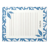 Moderne Blaue Botanische Notizblock (Vorderseite)