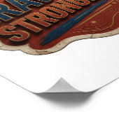 Moderne Blaue BRAVER STRONGER Druck Poster (Ecke)