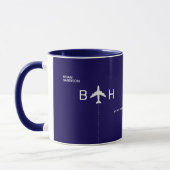Moderne blaue Combo-Tasse mit Airplane Monogram Tasse (Links)