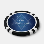 Moderne Blaue Davidstern Bar-Mizwa-Party Pokerchips (Einzeln)