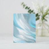 Moderne, blaue Dekoration Postkarte (Stehend Vorderseite)