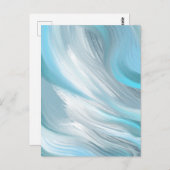 Moderne, blaue Dekoration Postkarte (Vorne/Hinten)