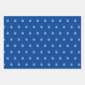 Moderne blaue dreieckige Muster Hanukkah Geschenkpapier Set (Vorderseite)