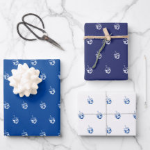 Moderne blaue dreieckige Muster Hanukkah