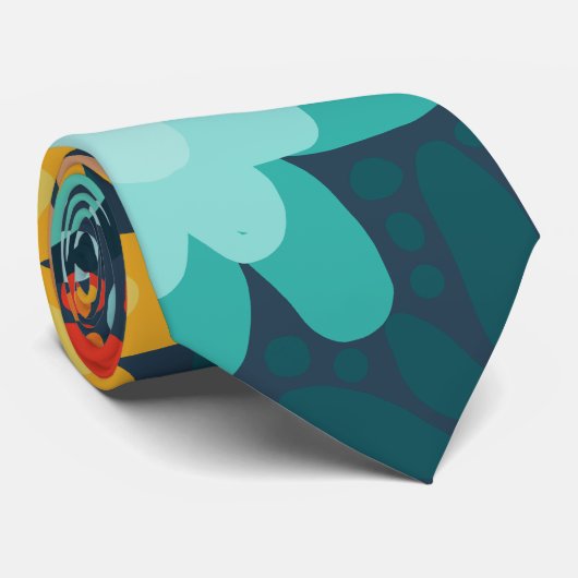 Moderne blaue dunkle Blumen Krawatte (Gerollt)