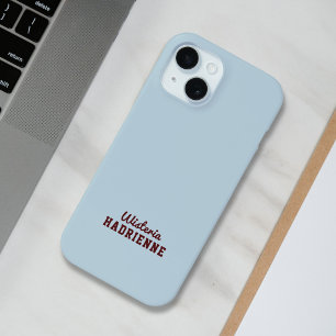Moderne blaue dunkle Burgunder-Sport-Monogramm-Nam Case-Mate iPhone Hülle