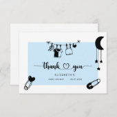 Moderne blaue Duschkabine Dankeschön Karte (Vorne/Hinten)