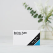 Moderne blaue Eckfilm-Herausgeber-Visitenkarte Visitenkarte (Stehend Vorderseite)