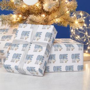Moderne Blaue Eine Dumme Gans Erster Geburtstag Geschenkpapier