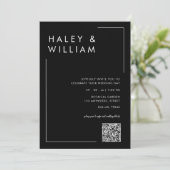 Moderne, blaue, einfache Hochzeit mit Minimalistis Einladung (Stehend Vorderseite)