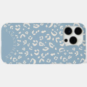 Moderne blaue elegante benutzerdefinierte Leoparde Case-Mate iPhone Hülle (Rückseite (Horizontal))