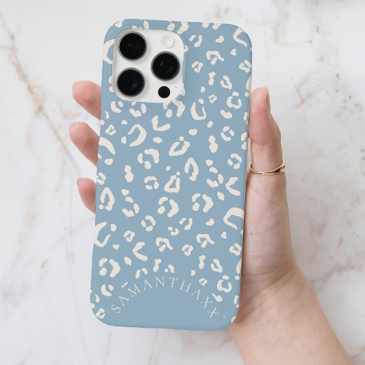 Moderne blaue elegante benutzerdefinierte Leoparde Case-Mate iPhone Hülle