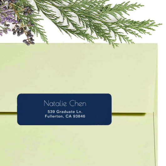 Moderne blaue Elegante Schriftart Rücksendeadresse