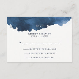 Moderne blaue Farbe | Bat Mitzvah UAWG RSVP Karte