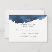 Moderne blaue Farbe | Bat Mitzvah UAWG RSVP Karte (Vorderseite)
