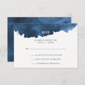 Moderne blaue Farbe | Bat Mitzvah UAWG RSVP Karte (Vorne/Hinten)