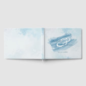 Moderne blaue Farbe Gästebuch (Voll)