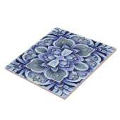 Moderne blaue Farbenklassik mit Blumenmuster Fliese (Seite)