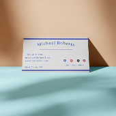 Moderne blaue Farbspritzer Kreativ mit QR-Code Visitenkarte
