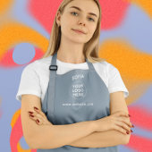 Moderne, blaue Firmenlogos und Textwerbung Schürze