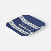 Moderne blaue Flora akzentriert Pappteller (Gewinkelt)