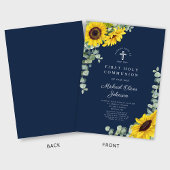 Moderne blaue Flora Erste Heilige Kommune Einladung