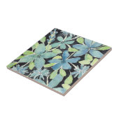 Moderne blaue Flora Fliese (Seite)