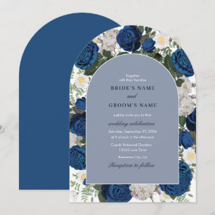 Moderne blaue Flora Wasserfarbenprächtige Kirche S Einladung