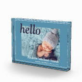 Moderne Blaue Foto Geburtserklärung (Rechts)