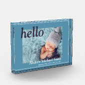 Moderne Blaue Foto Geburtserklärung (Links)