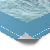 Moderne Blaue Foto Geburtserklärung Poster (Ecke)