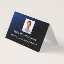 Moderne Blaue Foto- und QR-Code-Tech-Professionell