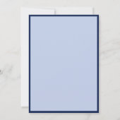 Moderne blaue Fotorahmen-Abschlussfeier Einladung (Rückseite)