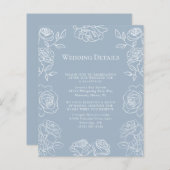 Moderne, blaue französische Rose Hochzeitsdetails (Vorne/Hinten)