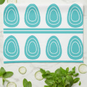 Moderne Blaue Frohe Ostern Eier Muster  Geschirrtuch (Gefaltet)