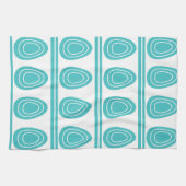 Moderne Blaue Frohe Ostern Eier Muster  Geschirrtuch (Horizontal)