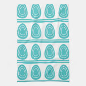 Moderne Blaue Frohe Ostern Eier Muster  Geschirrtuch (Vertikal)