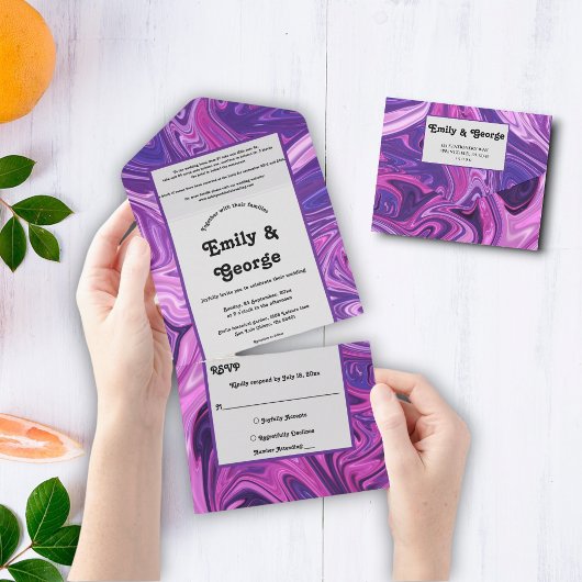 Moderne Blaue Galaxie Abstrakte Kunst Stilvolle Ho All In One Einladung