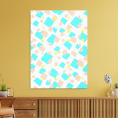 Moderne blaue Gelbe Braun Quadrat Abstrakte Kunst Leinwanddruck (Insitu (Wohnzimmer))