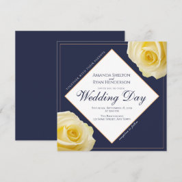 Moderne blaue gelbe einladung