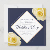 Moderne blaue gelbe einladung (Vorderseite)