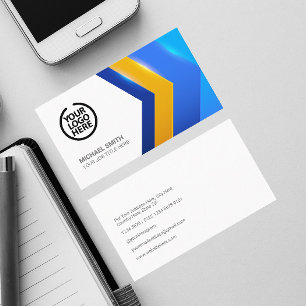 Moderne Blaue Gelbe Geometrische Form Professionel Visitenkarte
