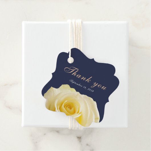 Moderne blaue Gelbe Rose Vielen Dank für Ihre Blum Geschenkanhänger (Beispiel)