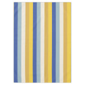 Moderne blaue gelbe Sahne Streifen Hanukkah Tischdecke (Vorderseite)