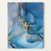 Moderne Blaue Geode Achat Gold Monogramm 2023 Planer (Rückseite)
