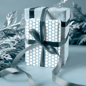 Moderne blaue Geometrie, Polka Dot & Trees Geschenkpapier Set